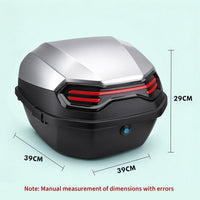 Garvee Caja Trasera Universal para e-Scooter y Moto, ABS+PP Reforzado, Gran Capacidad, Impermeable, Fácil Montaje, Compatible con Aima, Yadea, Tailg y Lvyuan, Plateado Blanco