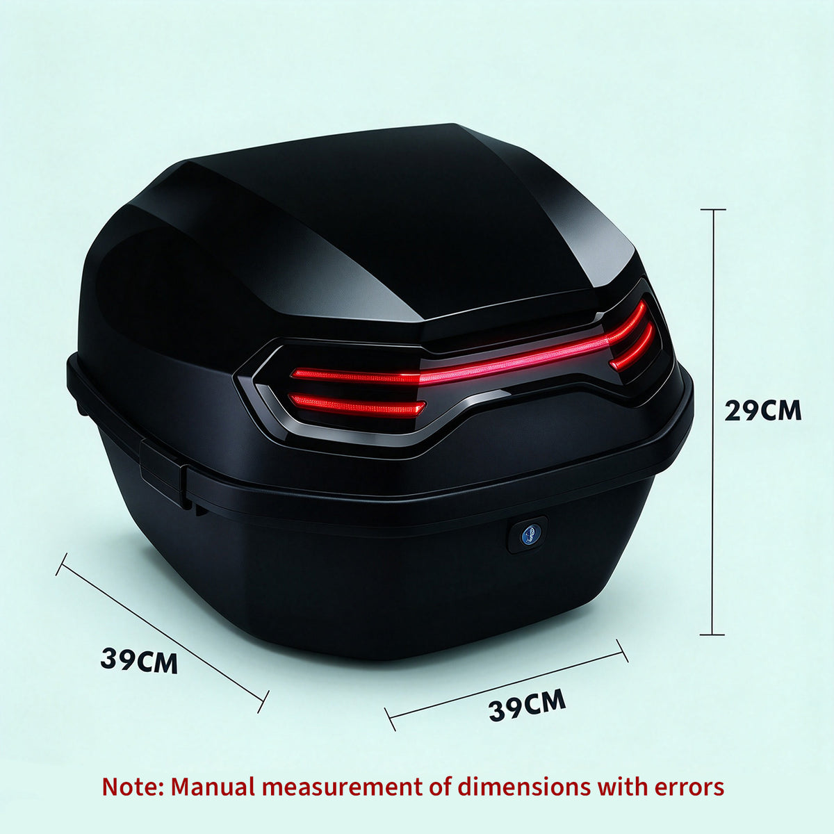 Garvee Baúl Trasero para Moto y Scooter Eléctrico, ABS+PP Reforzado, Capacidad Grande, Soporte Universal con Cerradura, Impermeable y Antipolvo, 39 x 39 x 29 cm, Negro