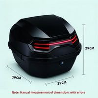 Garvee Baúl Trasero para Moto y Scooter Eléctrico, ABS+PP Reforzado, Capacidad Grande, Soporte Universal con Cerradura, Impermeable y Antipolvo, 39 x 39 x 29 cm, Negro