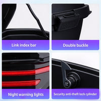 Garvee Baúl Trasero para Moto y Scooter Eléctrico, ABS+PP Reforzado, Capacidad Grande, Soporte Universal con Cerradura, Impermeable y Antipolvo, 39 x 39 x 29 cm, Negro