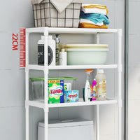 Garvee Estante de almacenamiento para inodoro de 3 niveles, organizador independiente para encima del inodoro, para baño, lavandería, balcón, 51x30x134cm, blanco
