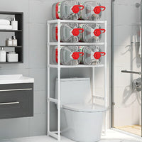Garvee Estante de almacenamiento para inodoro de 3 niveles, organizador independiente para encima del inodoro, para baño, lavandería, balcón, 51x30x134cm, blanco