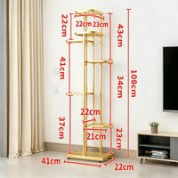 Garvee Soporte para Plantas de 6 Niveles en Metal, Estantería Compacta de Esquina para Macetas en Interior y Exterior, Dorado