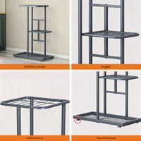 Garvee Estantería para Plantas de Metal con 6 Niveles, Soporte de Esquina Compacto para Macetas en Jardín y Salón, Gris Oscuro Plateado