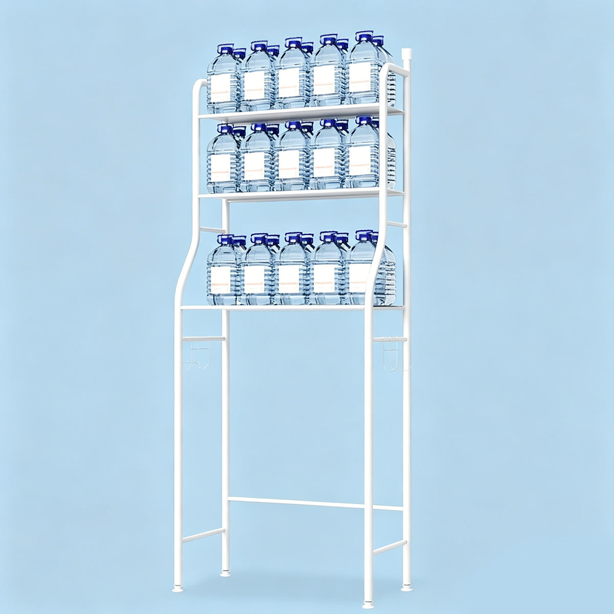 Garvee Estante de Almacenamiento sobre Inodoro de 3 Niveles, Estantería de Baño de Acero Inoxidable, Organizador de WC Resistente y Anticorrosivo, Blanco