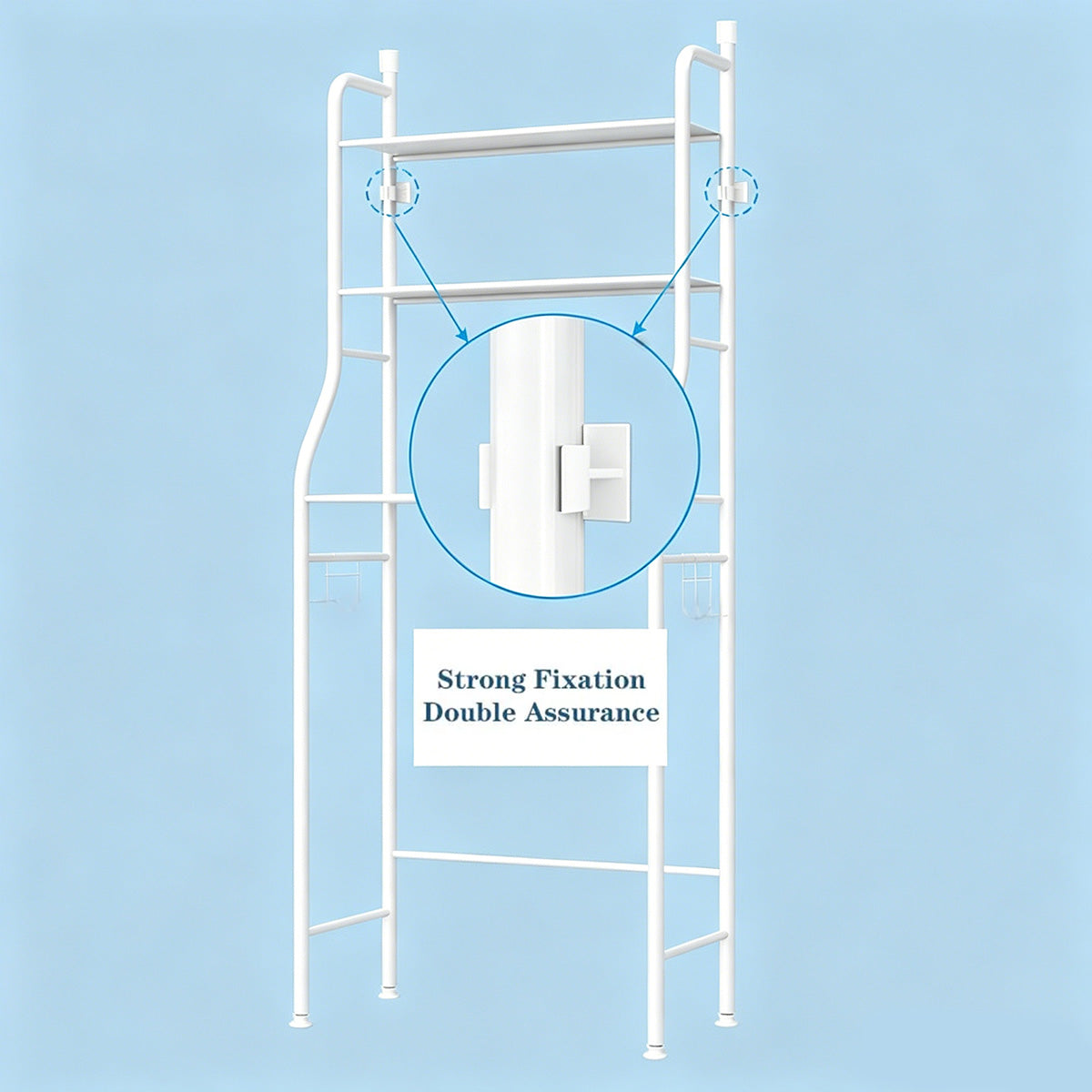 Garvee Estante de Almacenamiento sobre Inodoro de 3 Niveles, Estantería de Baño de Acero Inoxidable, Organizador de WC Resistente y Anticorrosivo, Blanco