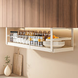 Garvee Cesta Colgante Estante Metálico Ajustable 45-63 cm, Alta Capacidad, Antideslizante, Acero al Carbono Robusto, para Cocina y Oficina - Blanco