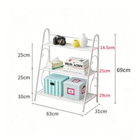 Garvee Soporte para Plantas Metálico de 3 Niveles, Estantería de Escalera Multifuncional para Interior y Exterior 63x31x69 cm Blanco