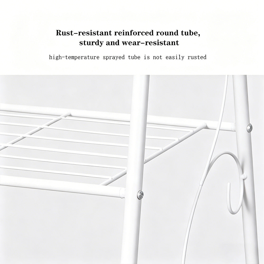 Garvee Soporte para Plantas Metálico de 3 Niveles, Estantería de Escalera Multifuncional para Interior y Exterior 63x31x69 cm Blanco