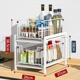 Garvee Organizador Apilable De 2 Niveles Para Debajo Del Fregadero, Acero Carbono, Cajones Deslizantes, Cocina Y Baño, Fácil Montaje, Antideslizante - Color