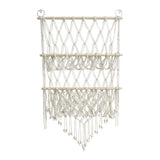 Garvee Hamaca Almacén Peluches Madera 2 Capas Estilo Bohemio Organizador Juguetes Suspensión Pared Habitación Infantil Modelo 1 - Blanco-2
