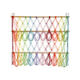 Garvee Hamaca Almacén Peluches Macramé Red Malla Madera Apilada Altura Ajustable Habitación Infantil Colorida - Colorido