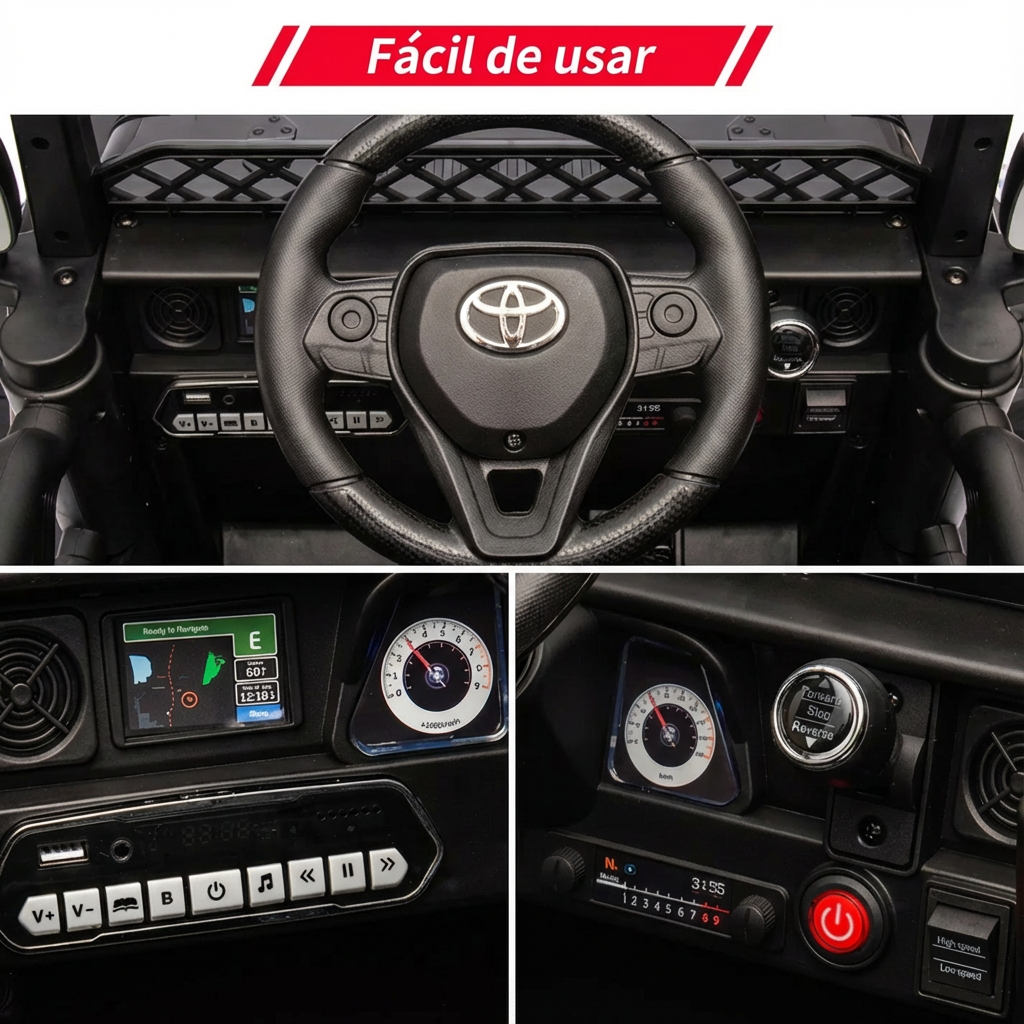 Garvee Coche Eléctrico 12V , Control Remoto, Luces LED, Puertas Abatibles, Batería Recargable, 3-6 años, Interior y Exterior, Negro