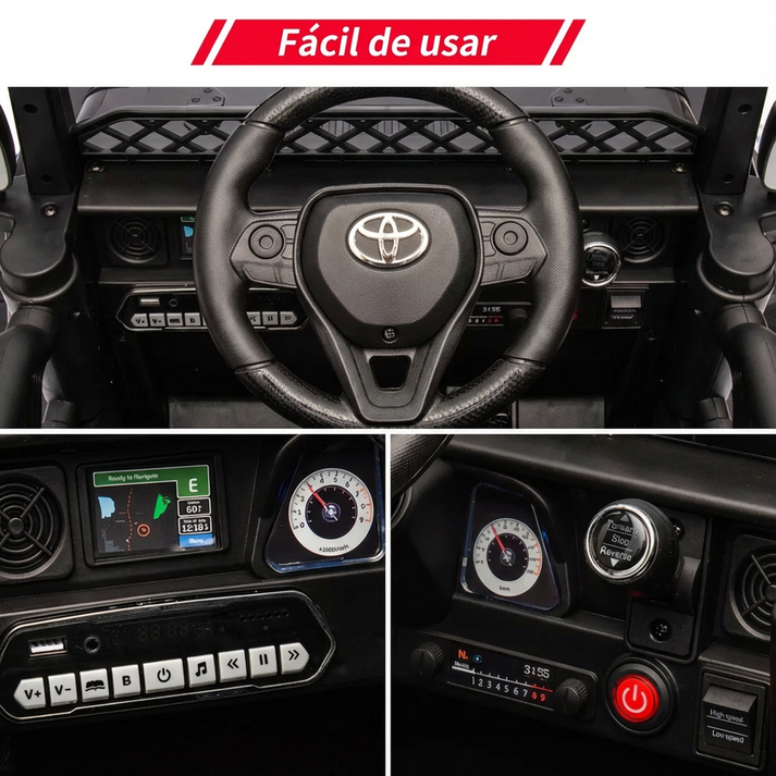 Coche infantil con diseño oficial, luces LED y puertas que se abren