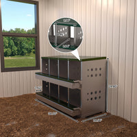 Garvee Caja de Anidación para Gallinas 2 Capas 8 Compartimentos, Acero Galvanizado, Con 8 Huevos Falsos, Fácil Limpieza, Montaje en Pared Gallineros, Verde Oscuro