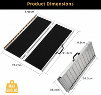Garvee Rampas de Silla de Ruedas Portátil 91 cm Capacidad 272 kg Aluminio Antideslizante Asa para Transporte Uso En Hogar y Escaleras