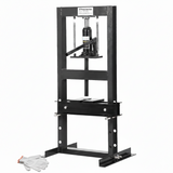 Garvee Prensa Hidráulica de Taller H Frame 6 Toneladas, Placas Ajustables, Acero Carbono, Uso Profesional, Resistente y Precisa - Negro + Un Par de Guantes