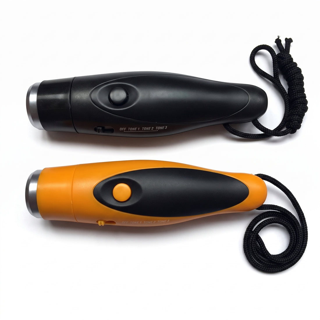 Garvee Silbato Electrónico Multipropósito Recargable de Alto Volumen con Tres Tonos Ajustables e Higiénico, Pack de 2 Unidades (Negro y Amarillo)