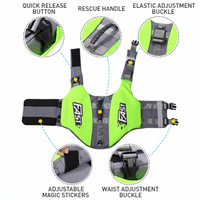 Garvee Chaleco Salvavidas para Perros Talla XL, Nylon Ripstop con Asa y Tiras Reflectantes, Ajustable Alta Flotación, para Deportes Acuáticos, Verde Fluorescente