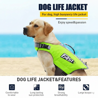 Garvee Chaleco Salvavidas para Perros Talla XL, Nylon Ripstop con Asa y Tiras Reflectantes, Ajustable Alta Flotación, para Deportes Acuáticos, Verde Fluorescente