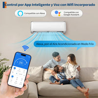 Garvee Aire Acondicionado Split AUX 9000 BTU, A++ R32, Control WiFi, Sistema de Climatización Inteligente para Hogar