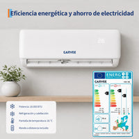 Garvee Aire Acondicionado Split Inverter Silencioso de Alta Eficiencia Energética, con Control Inteligente WiFi, 18000 BTU Blanco
