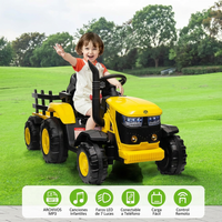Garvee Tractor Eléctrico Infantil 12V con Remolque y Control Remoto - Amarillo