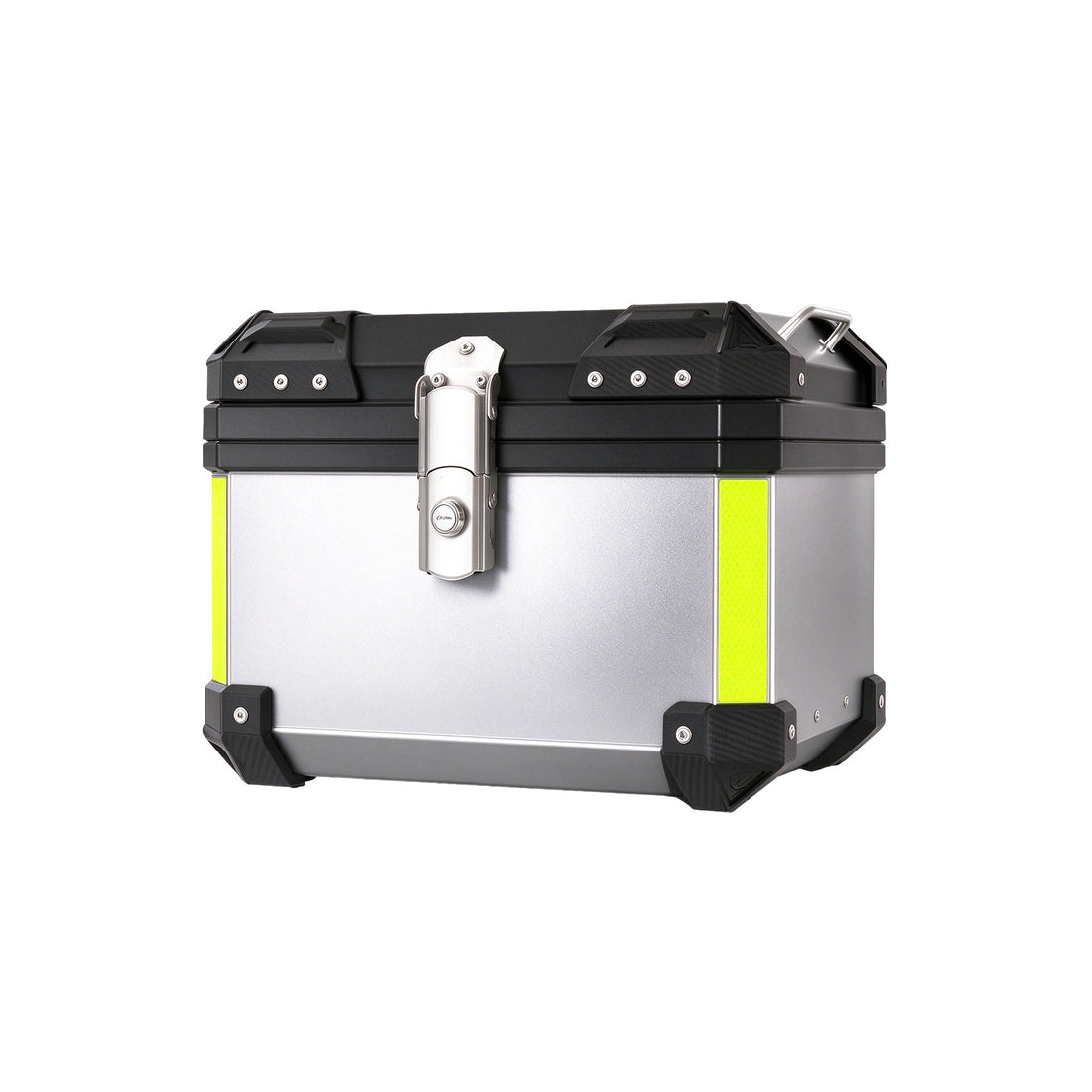 Garvee Baúl Trasero para Moto de Aleación de Aluminio 65L, Impermeable y Antigolpes, con Placa Base de Liberación Rápida, Forro Interior y Base, Plateado, Superficie Plana