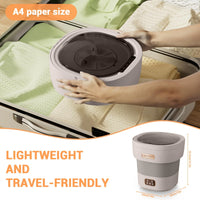 Garvee Mini Lavadora Portátil Plegable de 12L, Lavadora y Centrifugadora 2 en 1 con 3 Modos de Limpieza, Ultra Silenciosa 45dB Gris y Blanco