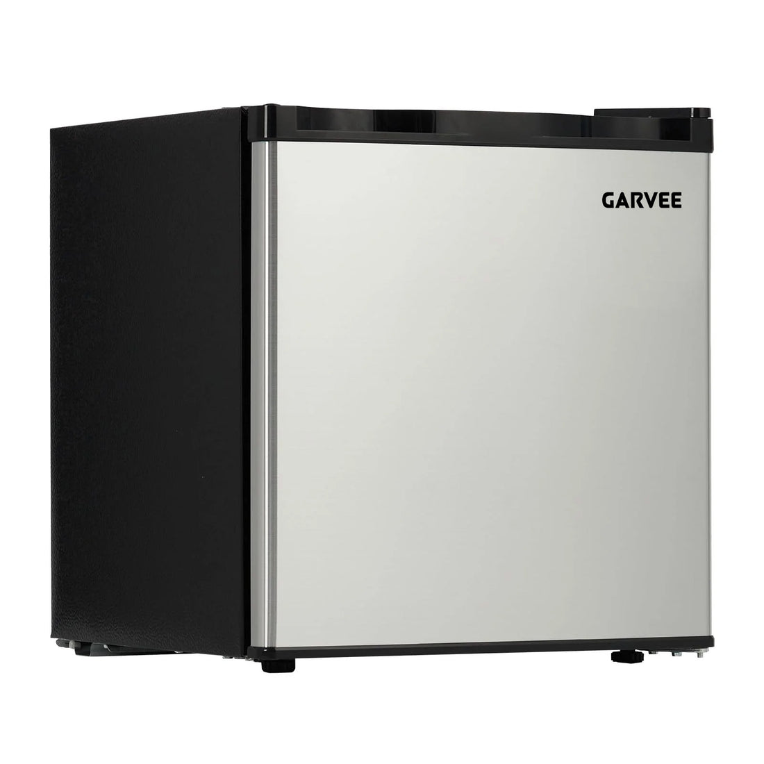 Garvee Mini Frigorífico Compacto de 45 L con Puerta de Acero Inoxidable, Compresor Silencioso de Menos de 40 dB, Estantes de Vidrio Extraíbles y Control de Temperatura Ajustable, para Dormitorio y Oficina