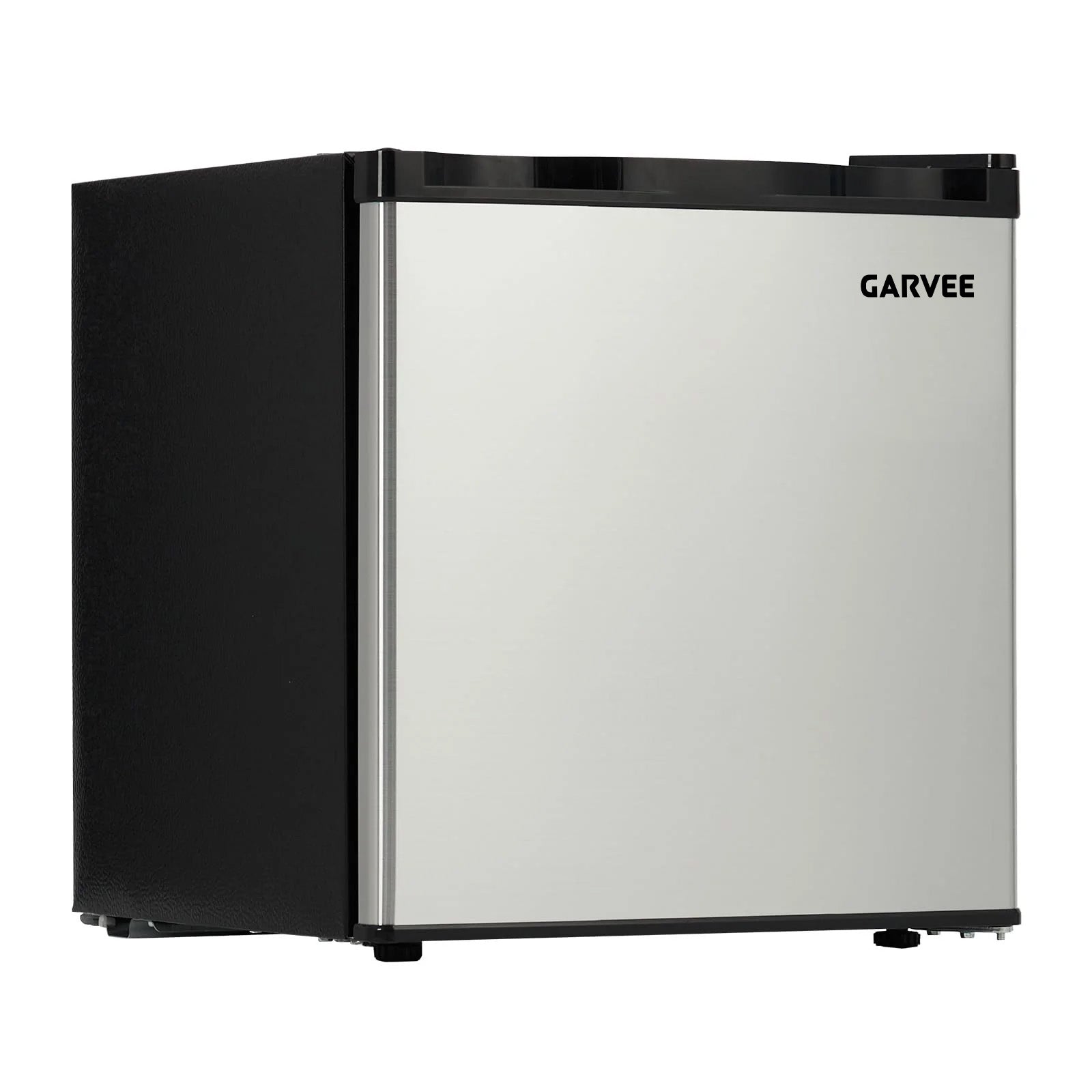 Garvee Mini Frigorífico Compacto de 45 L con Puerta de Acero Inoxidable, Compresor Silencioso de Menos de 40 dB, Estantes de Vidrio Extraíbles y Control de Temperatura Ajustable, para Dormitorio y Oficina