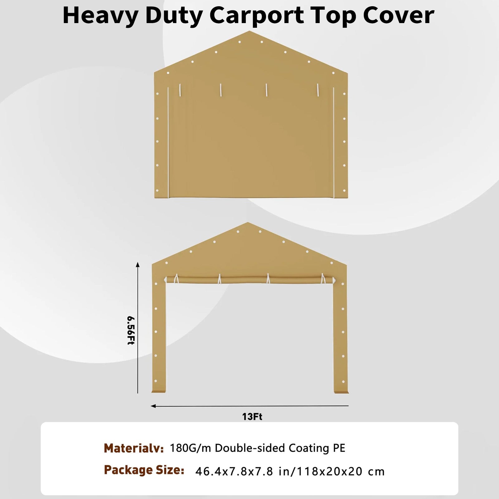 Garvee Carpa Garaje de Exterior 3x6m Garaje Portátil Reforzado de Acero y Lona Impermeable de 180g Cochera para Coche Pickup y SUV Marrón