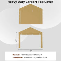 Garvee Carpa Garaje de Exterior 3x6m Garaje Portátil Reforzado de Acero y Lona Impermeable de 180g Cochera para Coche Pickup y SUV Marrón