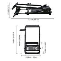 Garvee Soporte para Volante de Carreras Plegable en Forma de L con Ranura para Silla, Acero Q235A Extra Grueso, Inclinación Continua 10°-40°, Compatible con Logitech G25/G27/G29/G920 , Sim Racing Negro