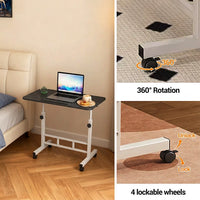 Garvee Escritorio Ajustable De Pie Con Ruedas, Altura 65-87cm, Superficie Inclinable, Acero Resistente, Móvil Para Oficina Y Hogar, 60x40cm/80x40cm, Negro