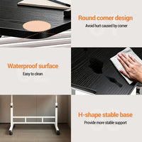 Garvee Escritorio Ajustable De Pie Con Ruedas, Altura 65-87cm, Superficie Inclinable, Acero Resistente, Móvil Para Oficina Y Hogar, 60x40cm/80x40cm, Negro