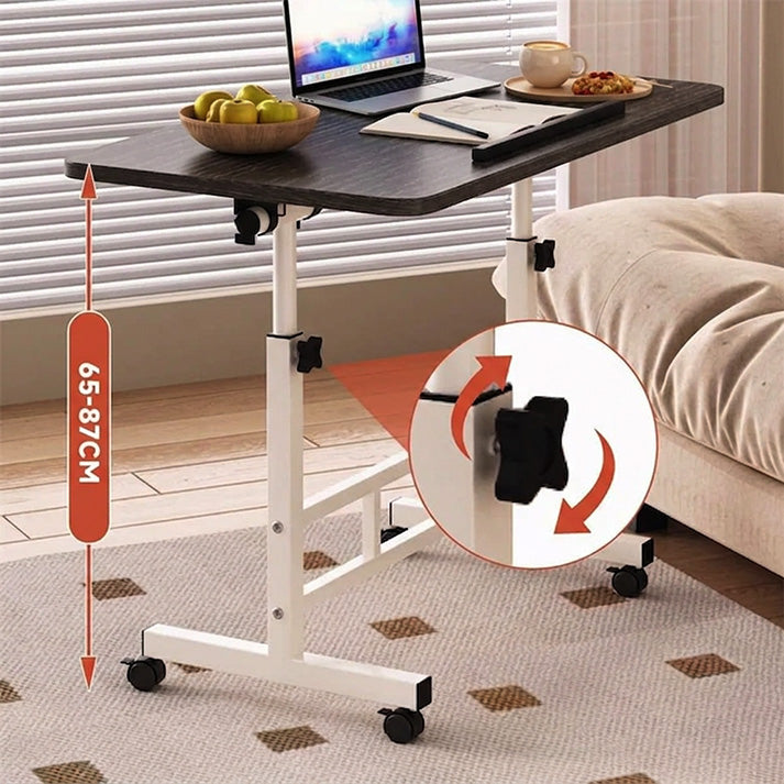 Garvee Escritorio Ajustable De Pie Con Ruedas, Altura 65-87cm, Superficie Inclinable, Acero Resistente, Móvil Para Oficina Y Hogar, 60x40cm/80x40cm, Negro