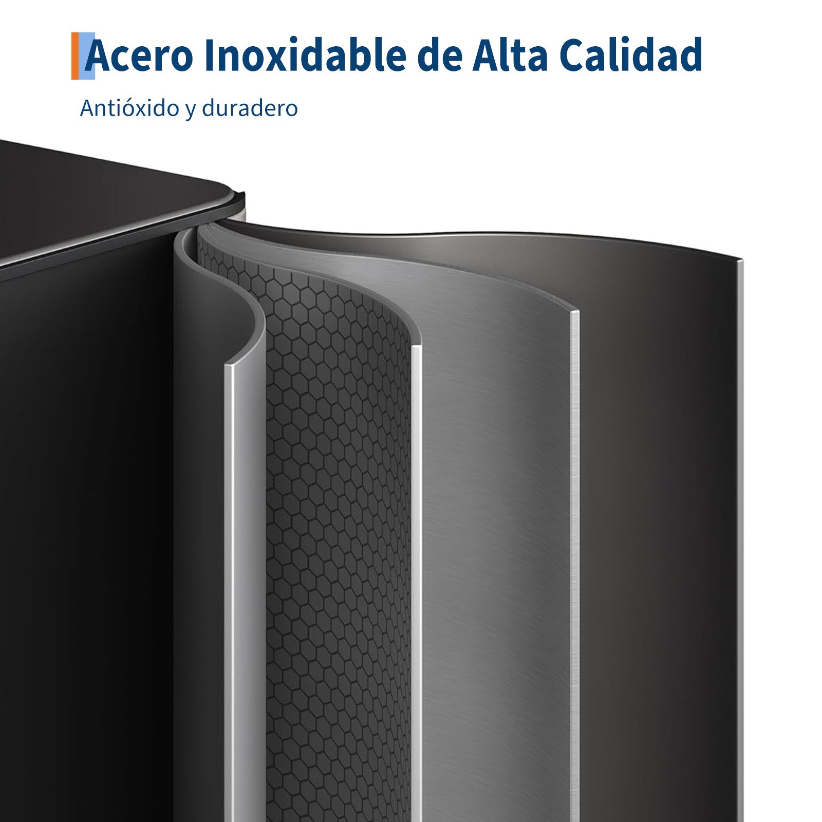 Garvee Basurero de Cocina de 3 Compartimentos, Contenedor de Reciclaje Negro de 45 Litros con Cierre Suave Silencioso y Cubos Interiores Extraíbles