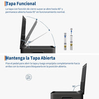 Garvee Basurero de Cocina de 3 Compartimentos, Contenedor de Reciclaje Negro de 45 Litros con Cierre Suave Silencioso y Cubos Interiores Extraíbles