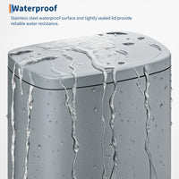 Garvee Cubo de Basura de Pedal de 50 L de Acero Inoxidable Cierre Suave y Silencioso Forma Ovalada Anti-Olores para Cocina Gris