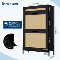 Garvee Zapatero Compacto De Madera Con 2 Cajones Extraíbles Para Pasillos Y Entradas, Estantes Ajustables, Panel De Lino, Varias Colores