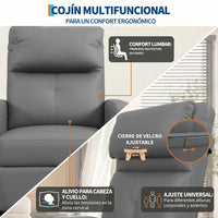 Garvee Sillón Reclinable Eléctrico con Masaje y Calor Respaldo Alto Soporte Lumbar y Puerto USB Gris