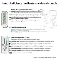 Garvee Sillón Reclinable Eléctrico con Masaje y Calor Respaldo Alto Soporte Lumbar y Puerto USB Gris