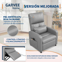 Garvee Sillón Reclinable Eléctrico con Masaje y Calor Respaldo Alto Soporte Lumbar y Puerto USB Gris