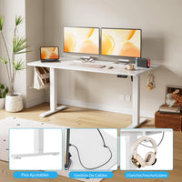 Garvee Escritorio Eléctrico Ajustable en Altura de 140 cm con Control de Memoria Digital, Estructura Robusta para Oficina y Estudio, Blanco