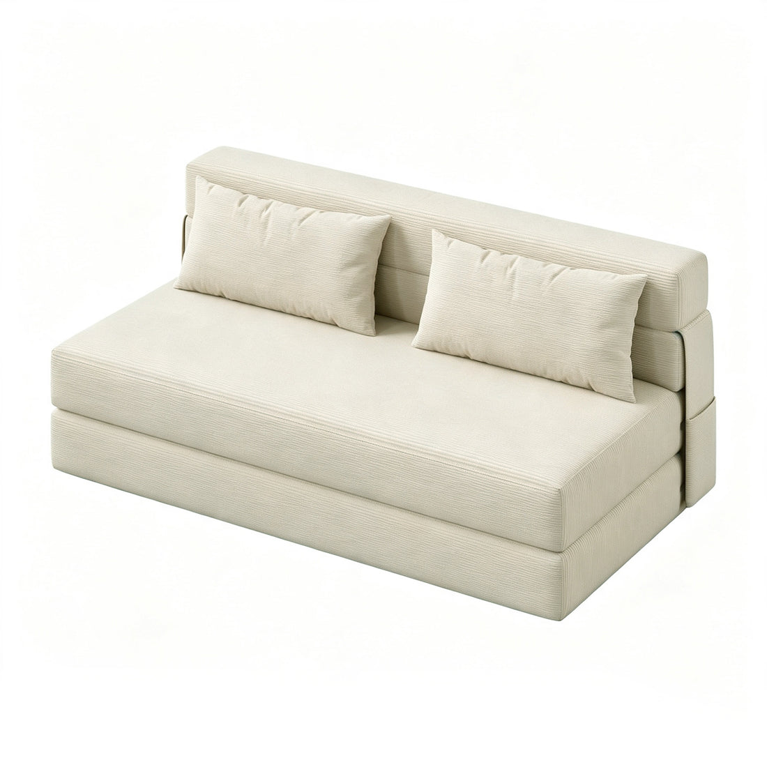 Garvee Sofá Cama Plegable 4 en 1 con Espuma Viscoelástica, Respaldo Ergonómico y Funda Lavable, Tapizado en Lino, para Sala y Habitación de Invitados, Beige