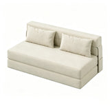 Garvee Sofá Cama Plegable 4 en 1 con Espuma Viscoelástica, Respaldo Ergonómico y Funda Lavable, Tapizado en Lino, para Sala y Habitación de Invitados, Beige - Beige