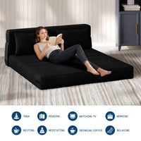 Garvee Sofá Cama Plegable de 4 Posiciones con Respaldo Ajustable y Cojín Espuma de Alta Densidad Funda de Pana Desmontable 80x60x6 Pulgadas Negro