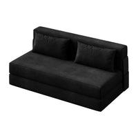 Garvee Sofá Cama Plegable de 4 Posiciones con Respaldo Ajustable y Cojín Espuma de Alta Densidad Funda de Pana Desmontable 80x60x6 Pulgadas Negro