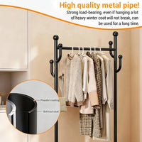 Garvee Perchero Rodante de Metal con Ruedas Bloqueables y Cesta de Almacenamiento, 100 x 175 cm, 54 kg, para Dormitorio y Tienda, Negro